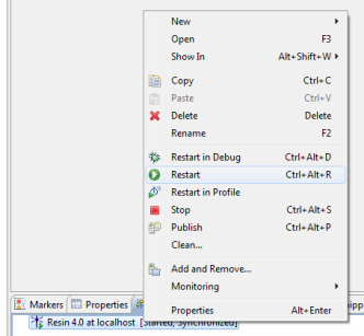 Using the Resin Eclipse Plugin